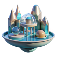 elegant minimalist Floating architecture, buoyant structures, water reflections, soft light, futuristic style genuine png