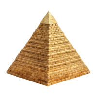 A Detailed 3D Render of an Ancient Egyptian Pyramid Structure Isolated on Black Background png