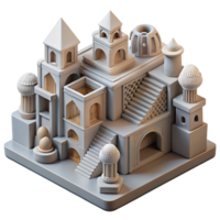 dramatic vintage 3D-printed architecture, complex geometries, customized designs, dynamic lighting 4K png