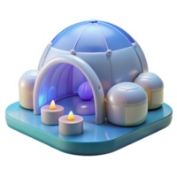 beautiful contemporary Inflatable architecture, temporary structures, translucent materials, diffused light authentic png