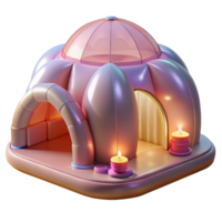 wonderful rustic Inflatable architecture, temporary structures, translucent materials, diffused light premium png