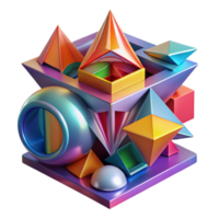 magnificent rustic Abstract architectural form, geometric shapes, vibrant colors, dynamic lighting, digital art professional png