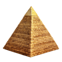 Ancient Egyptian Pyramid Structure 3D Render Isolated on Black Background png