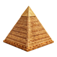 A Stunning 3D Render of a GoldenTopped Pyramid Model with Detailed Stone Blocks png