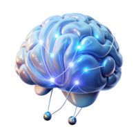 beautiful creative A holographic projection of a human brain, pulsating with energy, wires and nodes connecting different areas, illuminated by a cool white light, futuristic minimalist style 4K png