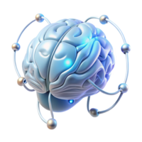 wonderful abstract A holographic projection of a human brain, pulsating with energy, wires and nodes connecting different areas, illuminated by a cool white light, futuristic minimalist style detailed png