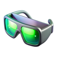 elegant modern A pair of augmented reality glasses displaying holographic information, sleek and modern design, reflecting the user's eye, lit by a soft green light, product design style 4K png