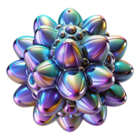 dramatic abstract A swarm of nanobots forming a complex, evolving shape, shimmering with iridescent colors, lit by a dynamic, shifting light, abstract digital art style authentic png