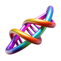 vibrante abstrato uma dna vertente formando uma Duplo hélice, brilhando com vibrante cores, representando genético Engenharia, aceso de uma dinâmico, mudança luz, científico ilustração estilo Alto qualidade png