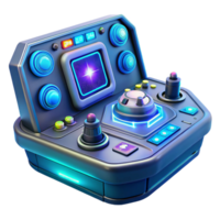 stunning vintage A futuristic control panel with glowing buttons and displays, complex interface and intricate details, lit by a cool blue light, cyberpunk style original png