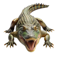A Detailed Closeup of a Fearsome American Alligator Showing its Powerful Jaws and Claws png