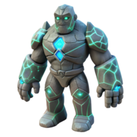 vibrant minimalist A towering stone golem with glowing runes carved into its body, standing guard in a desolate landscape, lit by a blood-red moon. Surreal, otherworldly style authentic png