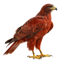 Majestic Red Hawk Bird of Prey with Sharp Talons and Brown Feathers png