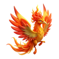 magnificent rustic A majestic phoenix with fiery plumage, rising from the ashes, illuminated by the intense heat of the flames. Rebirth, symbolic style exclusive png