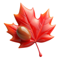 magnificent abstract A single, perfect dewdrop clinging to a vibrant red maple leaf in crisp morning light, hyperrealistic style high resolution png