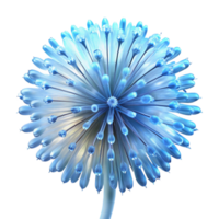 elegant abstract Close-up of a frosted dandelion seedhead, delicate and intricate, lit by a soft, cool blue light, macro photography style genuine png