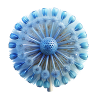 stunning vintage Close-up of a frosted dandelion seedhead, delicate and intricate, lit by a soft, cool blue light, macro photography style genuine png