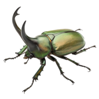 Closeup of a Striking Green Metallic Goliathus Beetle with Large Thorns png