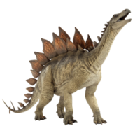 A Stunning 3D Render of a Stegosaurus Dinosaur with Detailed Plates and Skin Texture png