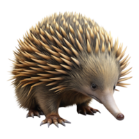 Closeup of an Echidna with Detailed Spines and Fur Showing its Unique Features png