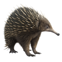 A Detailed Close Up of an Echidna Animal Showing its Spines and Claws png
