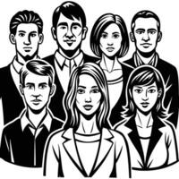 Diverse Collection of People Posing on an Isolated White Background in Format vector