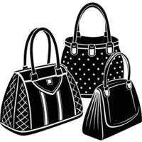 Sophisticated Set of Handbags on a Pristine White Background in Format vector