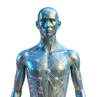 serene creative A Transparent Human Figure Filled with detailed png