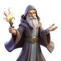 magnificent minimalist A Wise Old Wizard with a Long White Beard 4K png