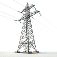 HighVoltage Electrical Power Transmission Tower Structure 3D Render png