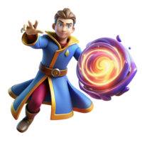 extraordinary minimalist A Powerful Sorcerer Conjuring a Swirling 4K png