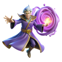 serene rustic A Powerful Sorcerer Conjuring a Swirling premium png
