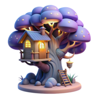 dramatic minimalist A Whimsical Treehouse Nestled in the professional png