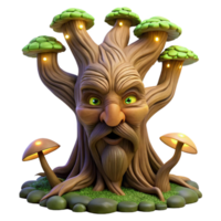 serene classic A Wise Old Tree with a Face Carved Into detailed png