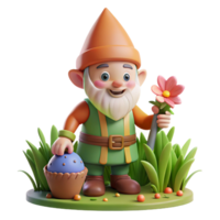 elegant rustic A Whimsical Gnome with a Pointed Hat and high quality png