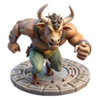 serene abstract A Fierce Minotaur with the Head of a Bull original png