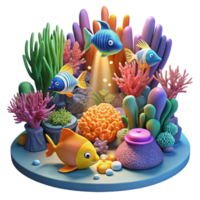 stunning vintage A Vibrant Coral Reef Teeming with authentic png