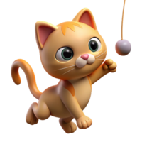 stunning artistic A playful kitten batting at a dangling string, illuminated by warm, indoor lighting. Rendered in a cute, illustrative style authentic png