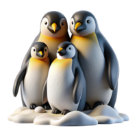beautiful vintage A group of emperor penguins huddled together against the harsh Antarctic winds, illuminated by soft, diffused light. Rendered in a documentary, photorealistic style premium png