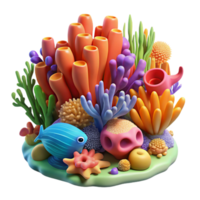 stunning modern A colorful coral reef teeming with marine life, illuminated by filtered sunlight. Rendered in a vibrant, underwater photography style genuine png