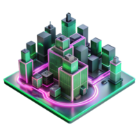 serene rustic A futuristic cityscape composed entirely of interconnected circuit boards, glowing with neon pink and green light trails, cyberpunk style 4K png