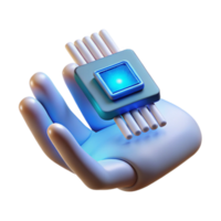 wonderful traditional A Single Glowing Microchip Embedded in a professional png