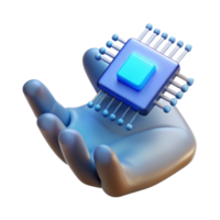 vibrant classic A Single Glowing Microchip Embedded in a detailed png