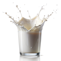Milk Splashing into a Glass Showing Creamy Texture and Refreshing Drink png