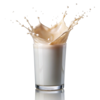 Milk Splash in a Glass High Resolution Photo, Creamy Texture and Dynamic Movement png