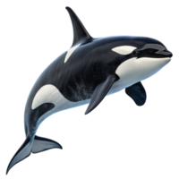 Stunning 3D Render of an Orca Whale Leaping Through the Ocean png