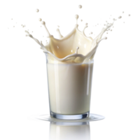 A Stunning Closeup of Milk Splashing in a Glass, Creamy Texture and Dynamic Movement png