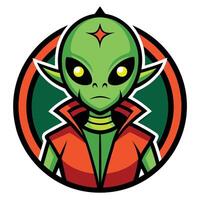 Logo Illustration of a Simple Alien Mascot vector
