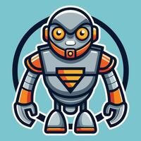 Cool Roboticon Illustration of a Mascot Style Robot vector