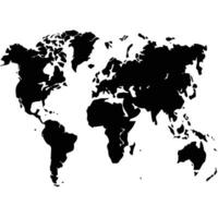 Detailed Grayscale World Map Isolated on a Pure White Background vector